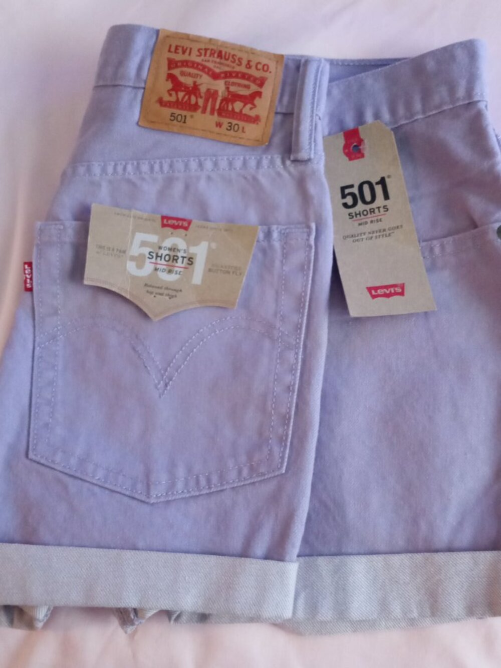 LEVI SHORTS NEW WITH TAGS - DEEP PURPLE .